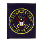 US Navy Military Insignia Fleece Blanket