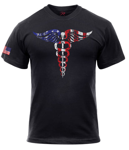 Medical Symbol (Caduceus) T-Shirt - Black