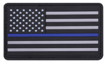 PVC Thin Blue Line Flag Patch - Hook Back