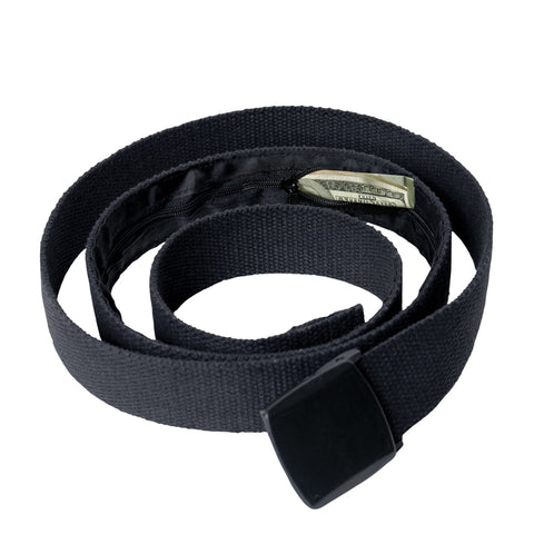 54" Travel Web Belt Wallet With Hidden Interior Compartment