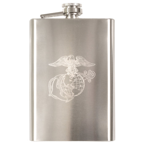 Engraved USMC Stainless Steel Flask