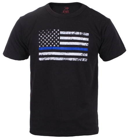 Kids Thin Blue Line US Flag T-Shirt