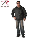 Black Reversible Fleece-Lined Nylon Jacket