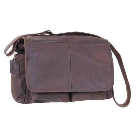 Brown Leather Classic Messenger Bag